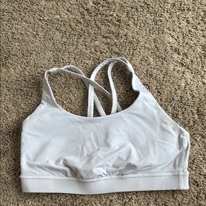Lululemon White Sports Bra with Crisscross Straps